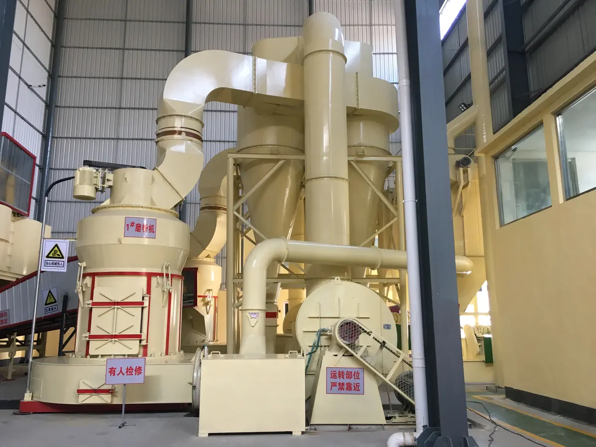 Cronus coal grinding mill line with cyclone collectors and pulse-jet dust filter in operation