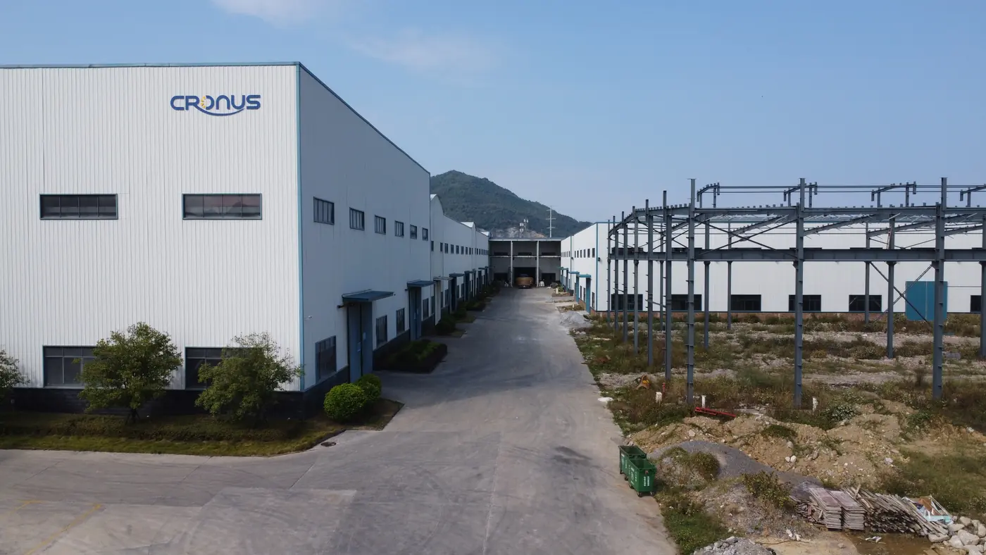 Cronus coal grinding mill manufacturing base — aerial view with assembly halls
